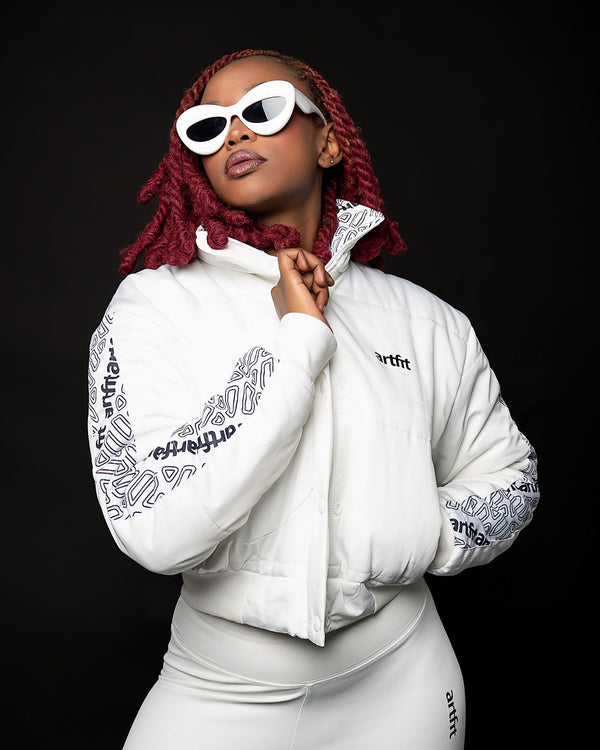 Sami Royal Cropped Puffer Jacket - Brilliant White