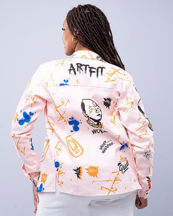 Angry Moran Shacket - Baby Pink