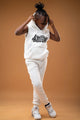 Sleeveless Hoodie Set - White