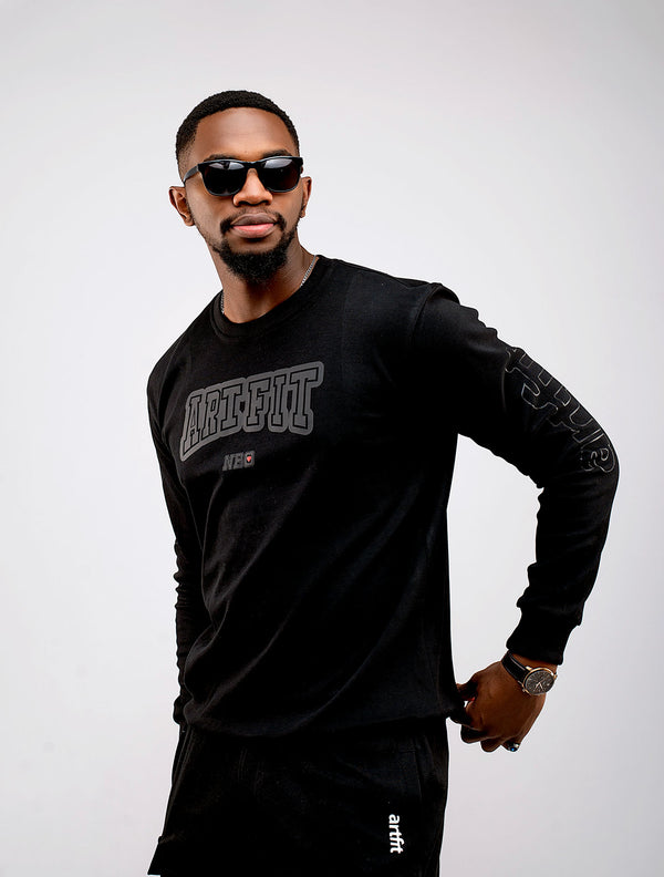 Rei NBO Sweatshirt & Cargo Short Set- Black