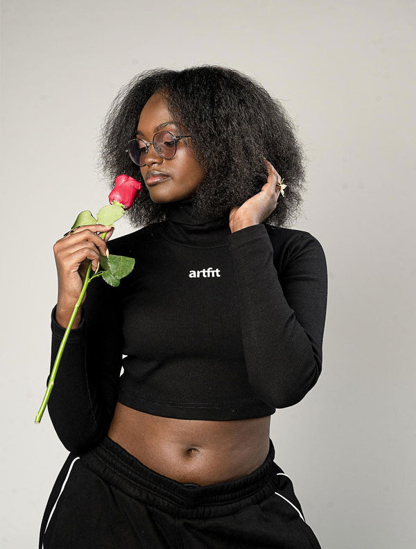 Turtle-Neck Top - Black
