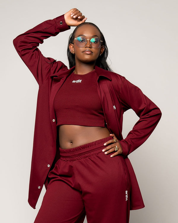 Female Co-ord Shirt - Burgundy