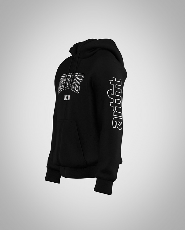 Black Zipped Hoodie(Heavy fabric)