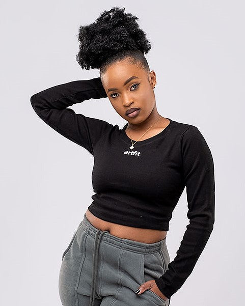 Long Sleeve Lady Top - Black