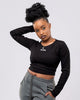 Long Sleeve Lady Top - Black
