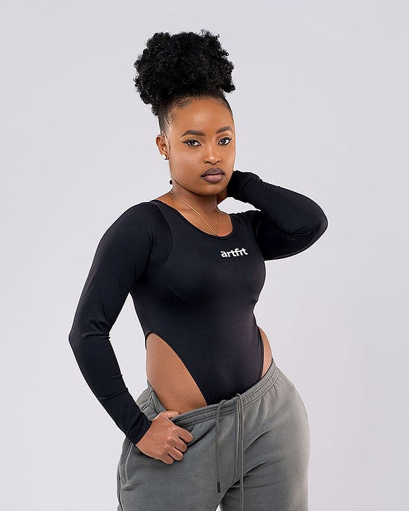 Long Sleeve  Bodysuit - Black