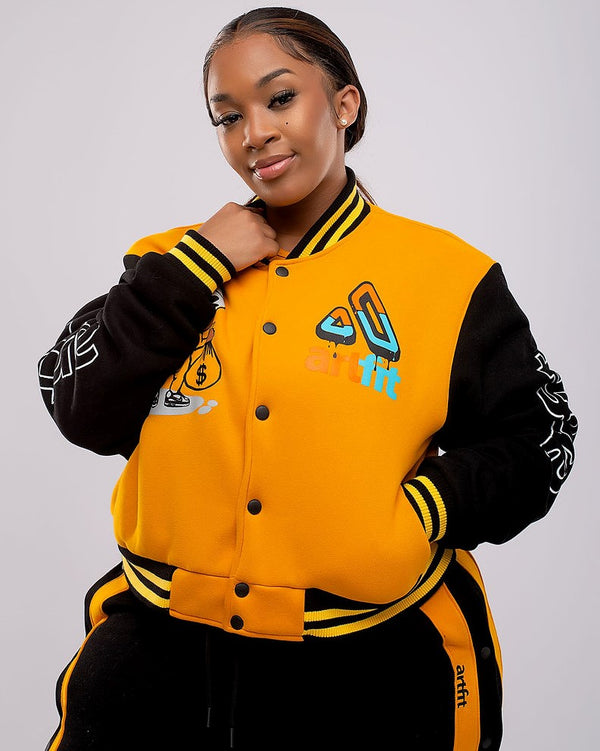 Rich Badness Varsity Jacket-  Black/Yellow