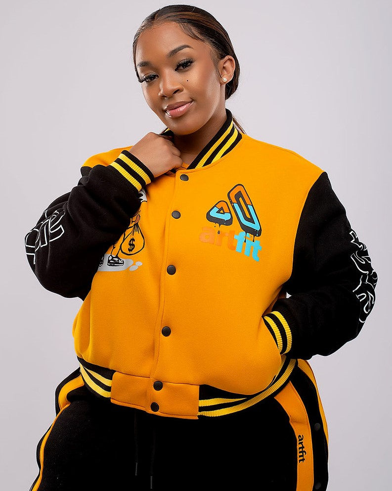 Rich Badness Varsity Jacket-  Black/Yellow