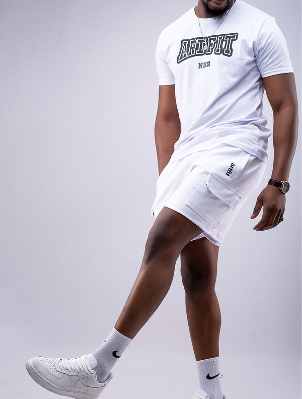Rei NBO 2piece Short & Tshirt Set - White
