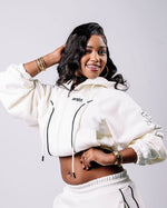 Rubi Nas Zipped Hoodie - Cream White