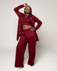 Co-ord Wide Legged Pants - Burgundy