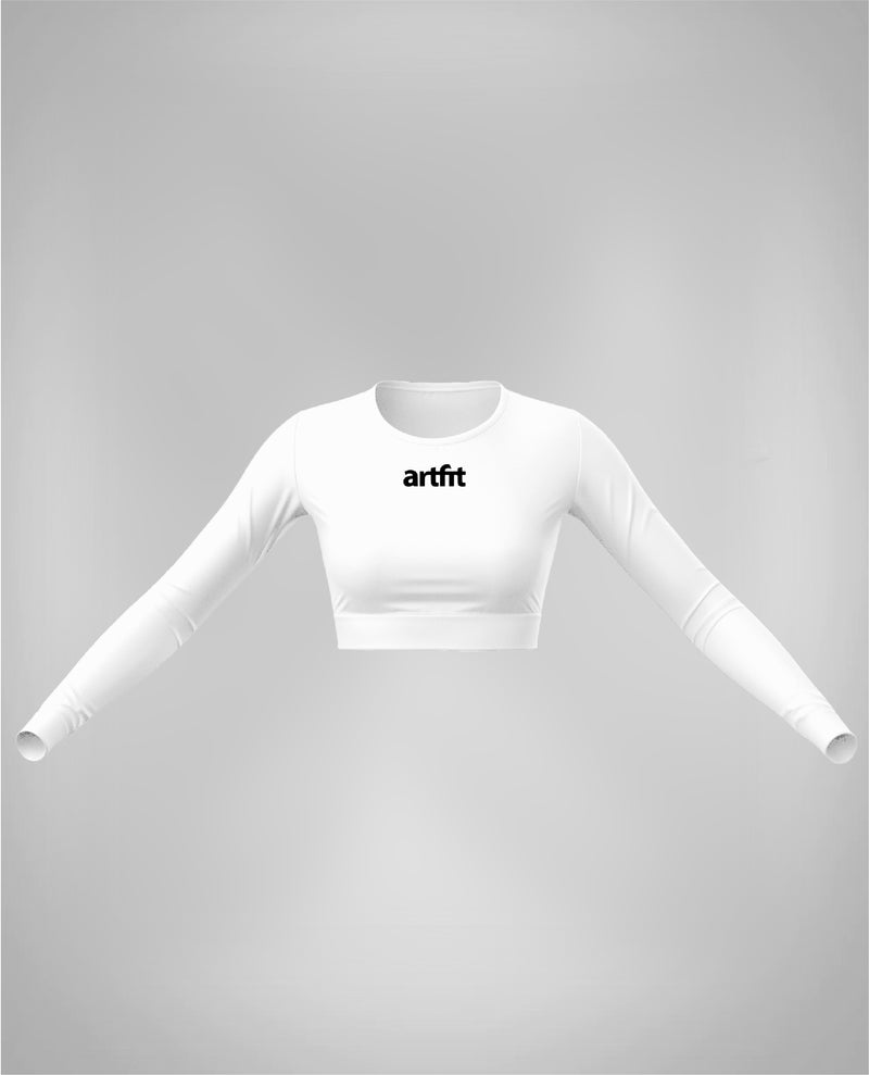 Amahle Long Sleeve Crop Top- White
