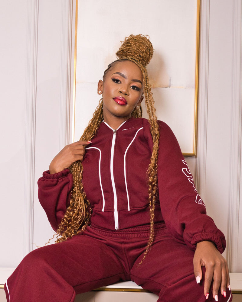 Rubi Nas Zipped Hoodie - Burgundy