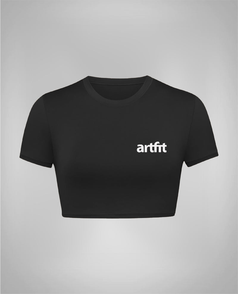 Amahle Short Sleeve Crop Top- Black